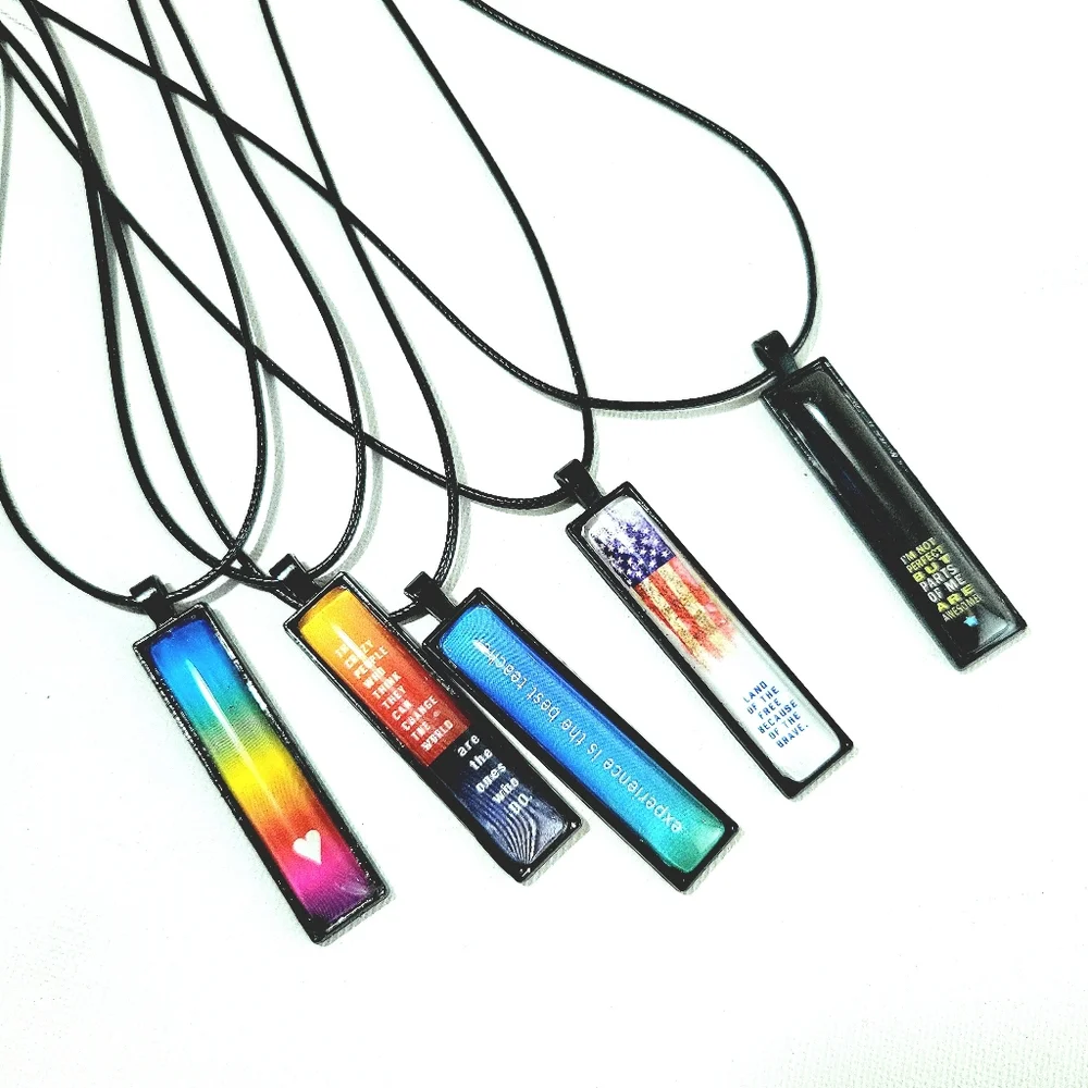 LAND OF THE FREE Vertical Pendant Necklace - Picture 8 of 9
